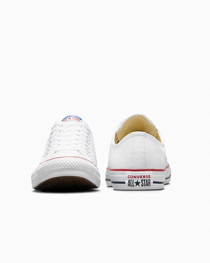 Tenis Converse Chuck Taylor All Star Couro Cano Baixo Feminino Branco | PT R0509T4